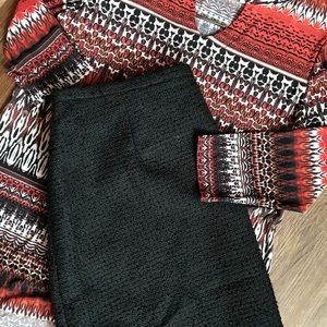 πMidi Waffle Raised A-Line Skirtπ